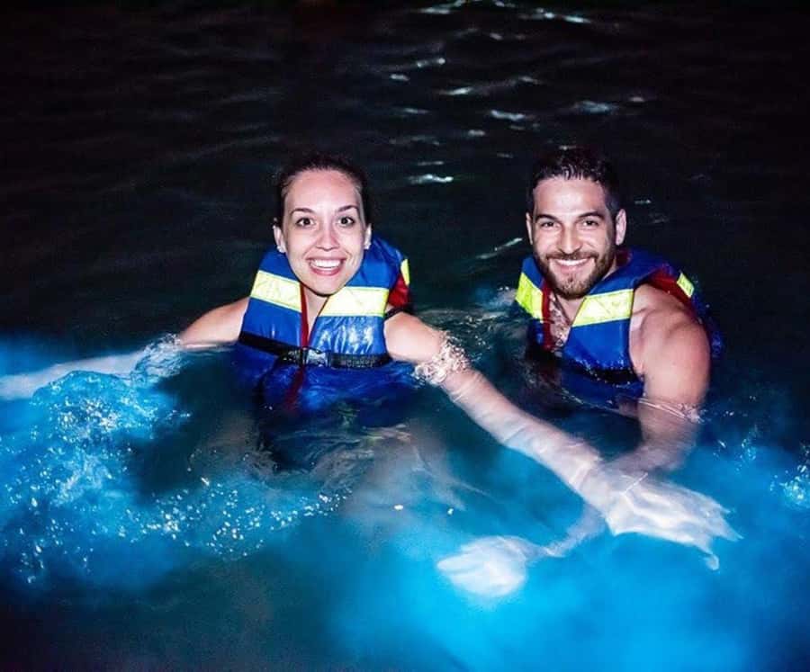 Barú: Sunset on the beach + bioluminescense plankton - The real attraction: a night swim with glowing plankton