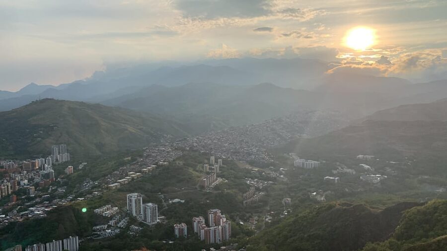 Cali: TRES CRUCES - Cali's most popular hike and monument - Sunset Over Cali and the Andes