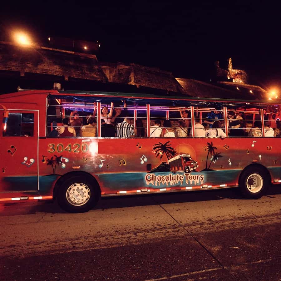 Cartagena: Funny PartyBus with dance floor and good music! - A party bus with Cartagena as the backdrop