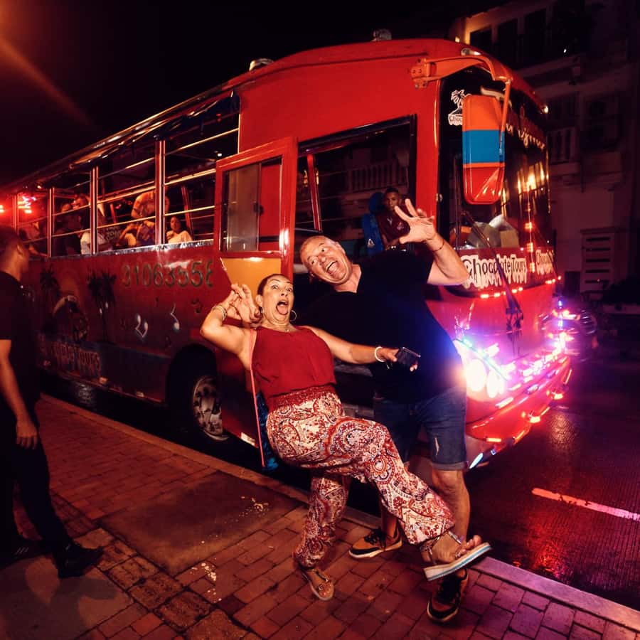 Cartagena: Funny PartyBus with dance floor and good music! - Pickup points and the first part of the evening