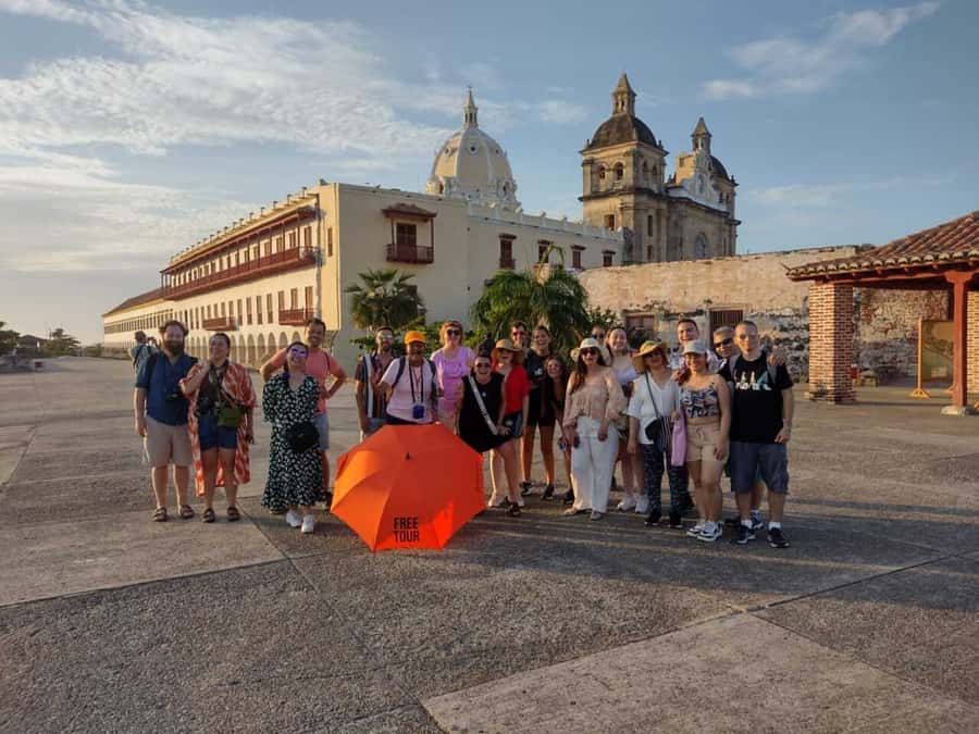 Cartagena: Historic Center and Getsemaní Shared Walking Tour - Starting at Plaza Cervantes under the orange umbrella