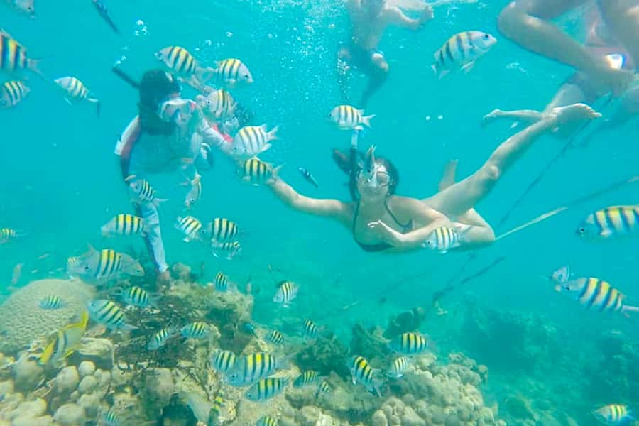 Cartagena: Snorkel, Mangroves and Playa Blanca Tour - Boarding the boat near Playa Blanca